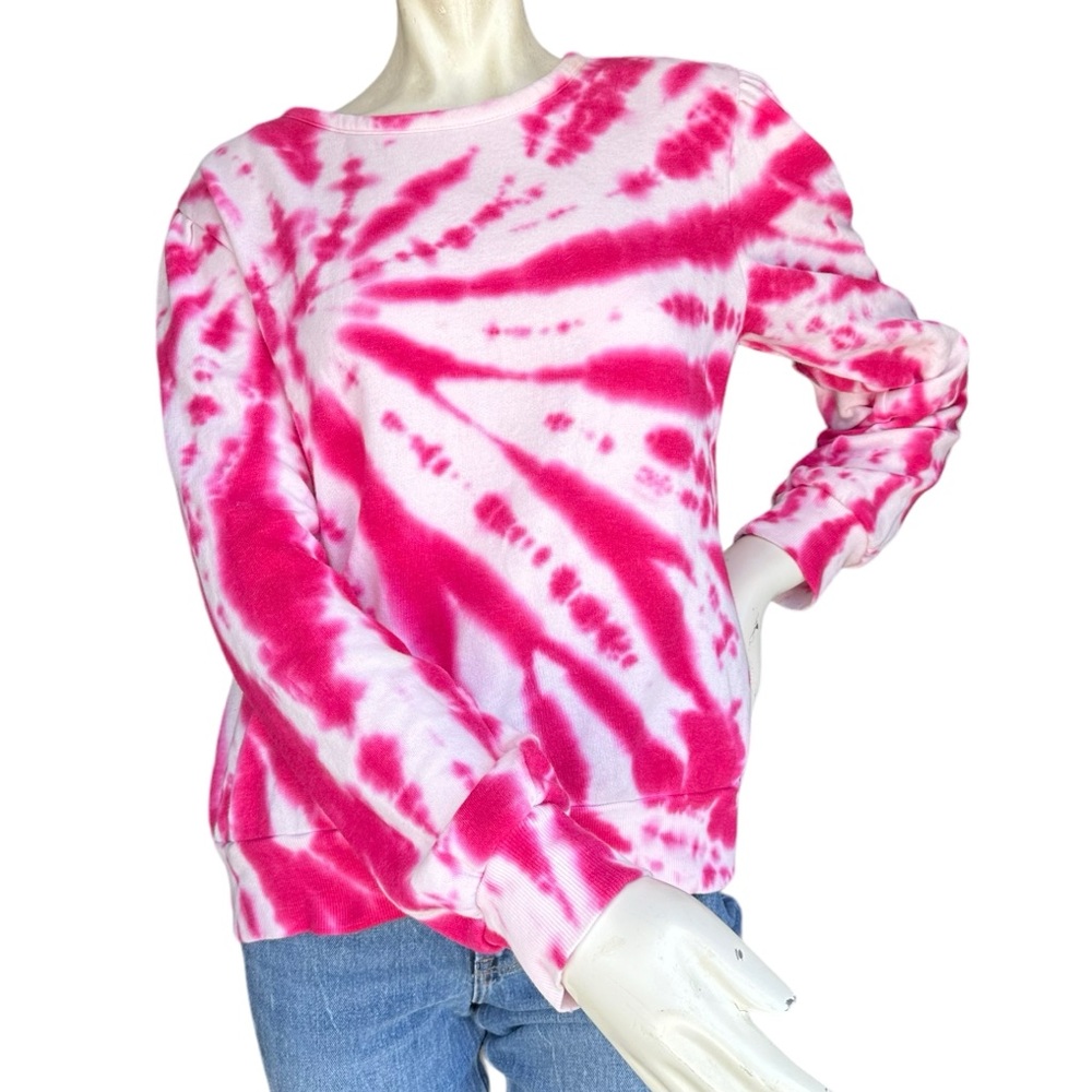 Halogen Pink & White Tie Dye Crewneck Sweatshirt Size Medium